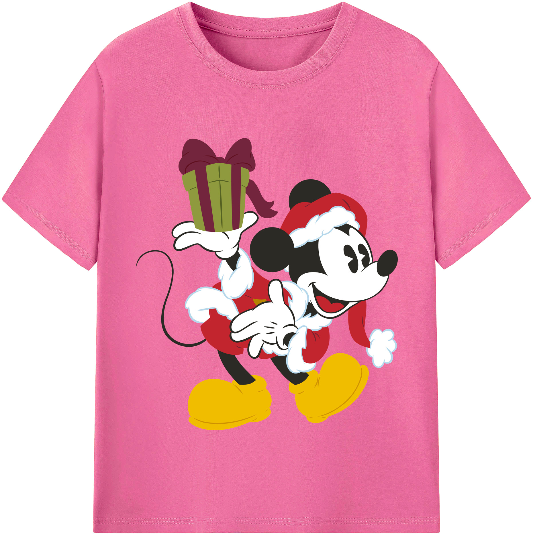 （画像用） ミッキーマウス Mickey Mouse レディースカジュアルプリントTシャツ（綿100％）